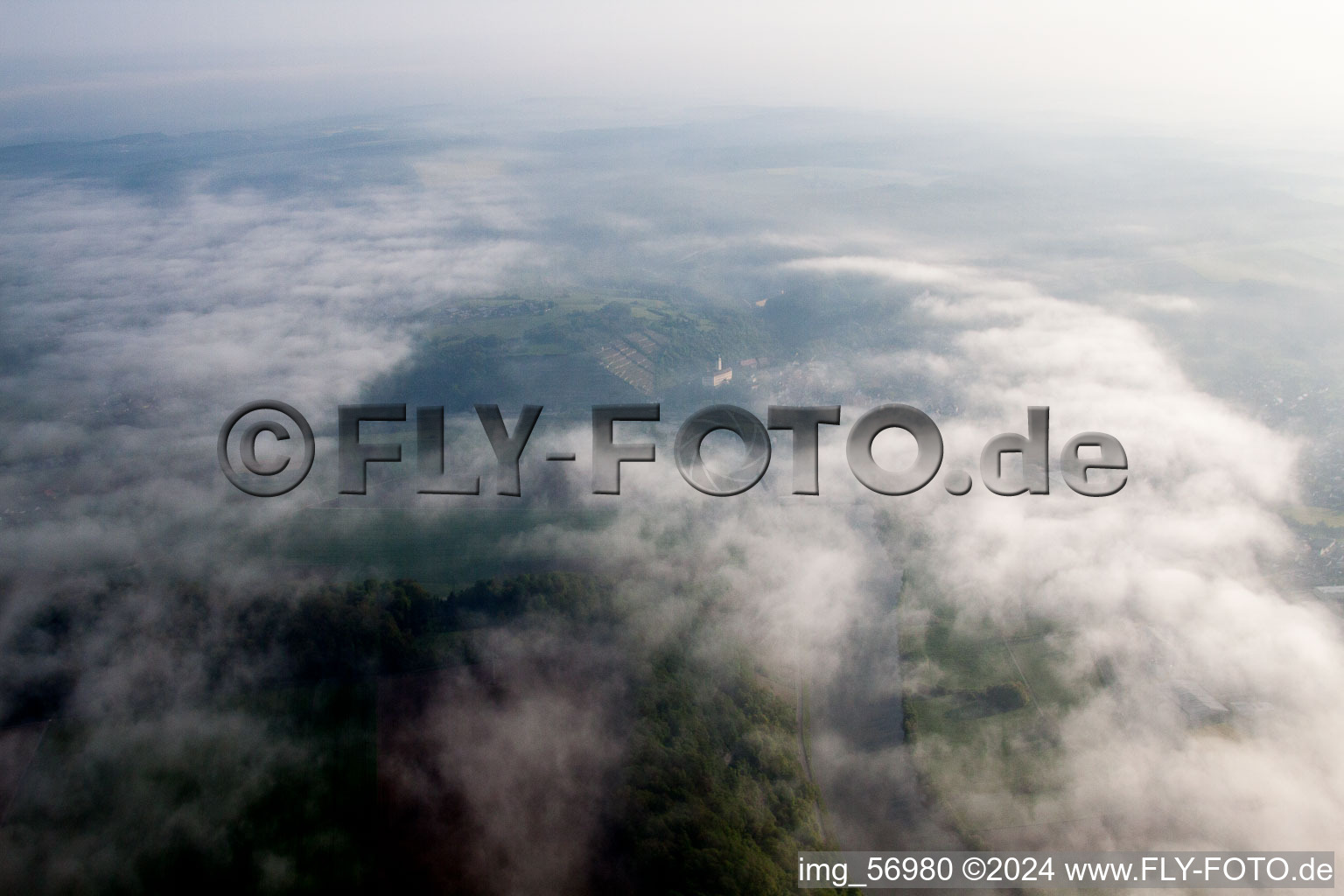 Gundelsheim in the state Baden-Wuerttemberg, Germany from above