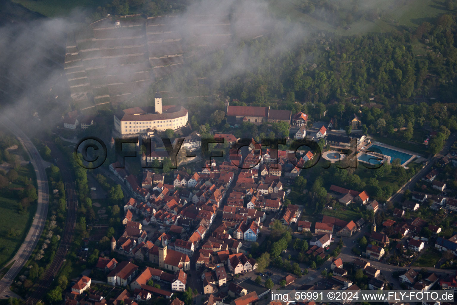 Aerial photograpy of District Michaelsberg in Gundelsheim in the state Baden-Wuerttemberg, Germany