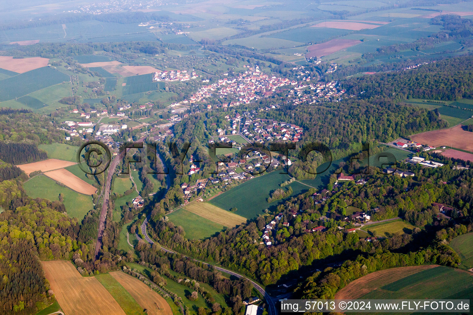 Village view in Seckach in the state Baden-Wuerttemberg, Germany