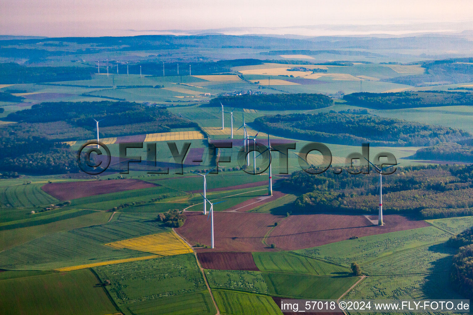 Wind farm in Gerichtstetten in the state Baden-Wuerttemberg, Germany