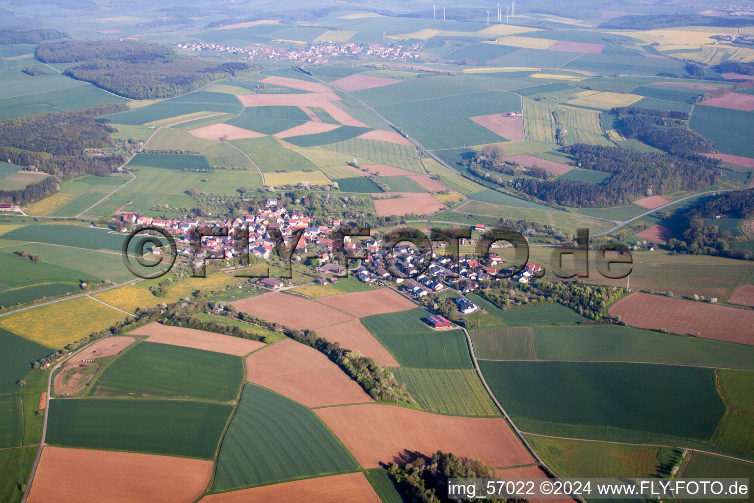 Village view in the district Brehmen in Königheim in the state Baden-Wuerttemberg, Germany