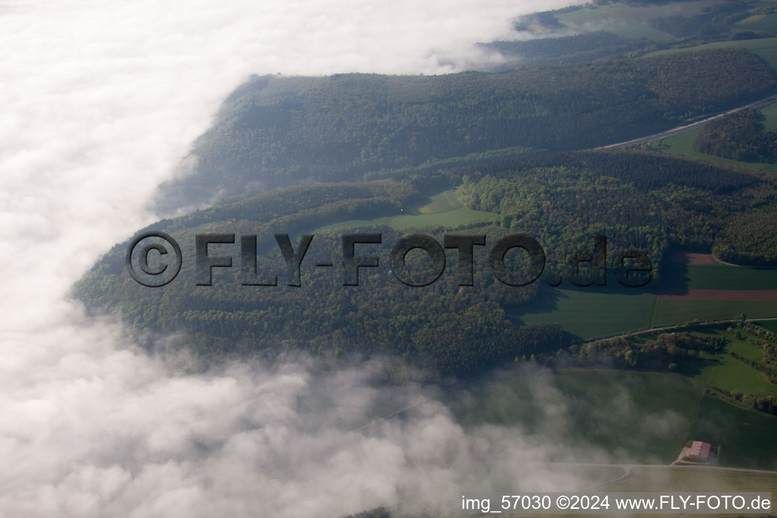 Aerial view of Tauberbischofsheim in the state Baden-Wuerttemberg, Germany