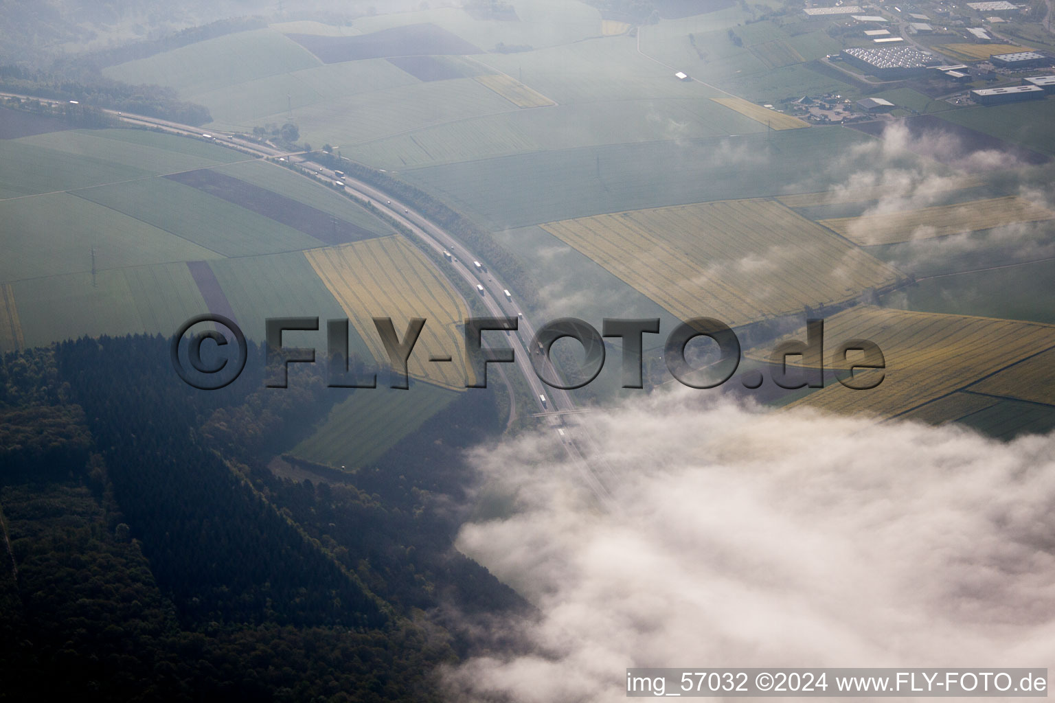 Aerial photograpy of Tauberbischofsheim in the state Baden-Wuerttemberg, Germany