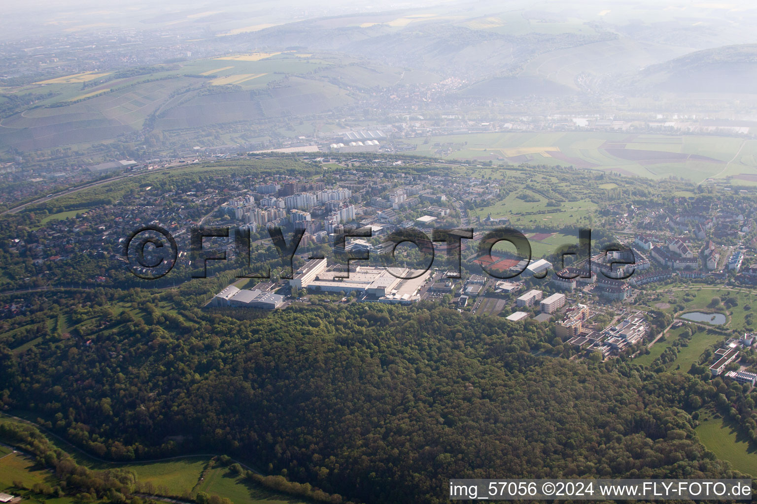 Oblique view of Würzburg in the state Bavaria, Germany