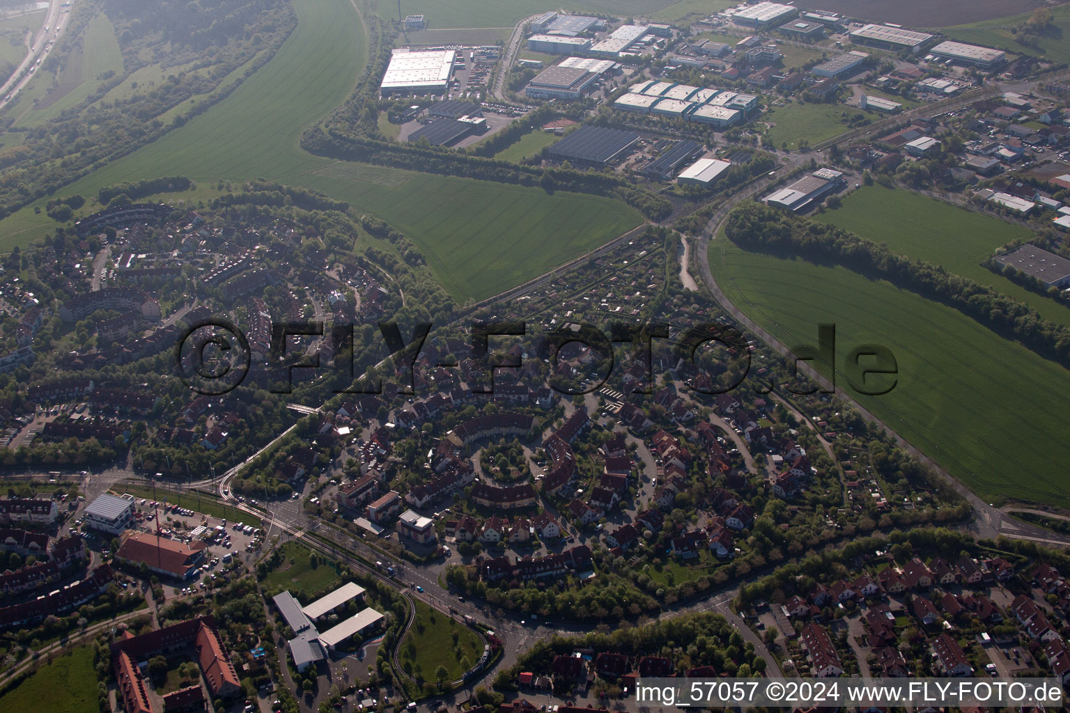 Würzburg in the state Bavaria, Germany from above