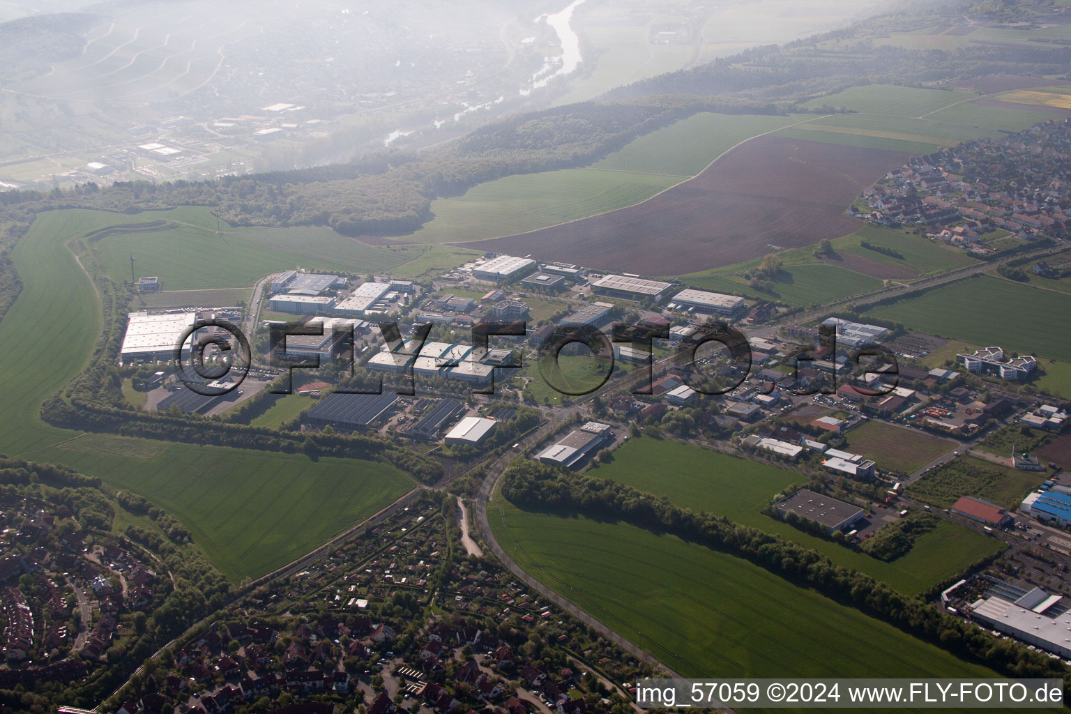 Würzburg in the state Bavaria, Germany seen from above