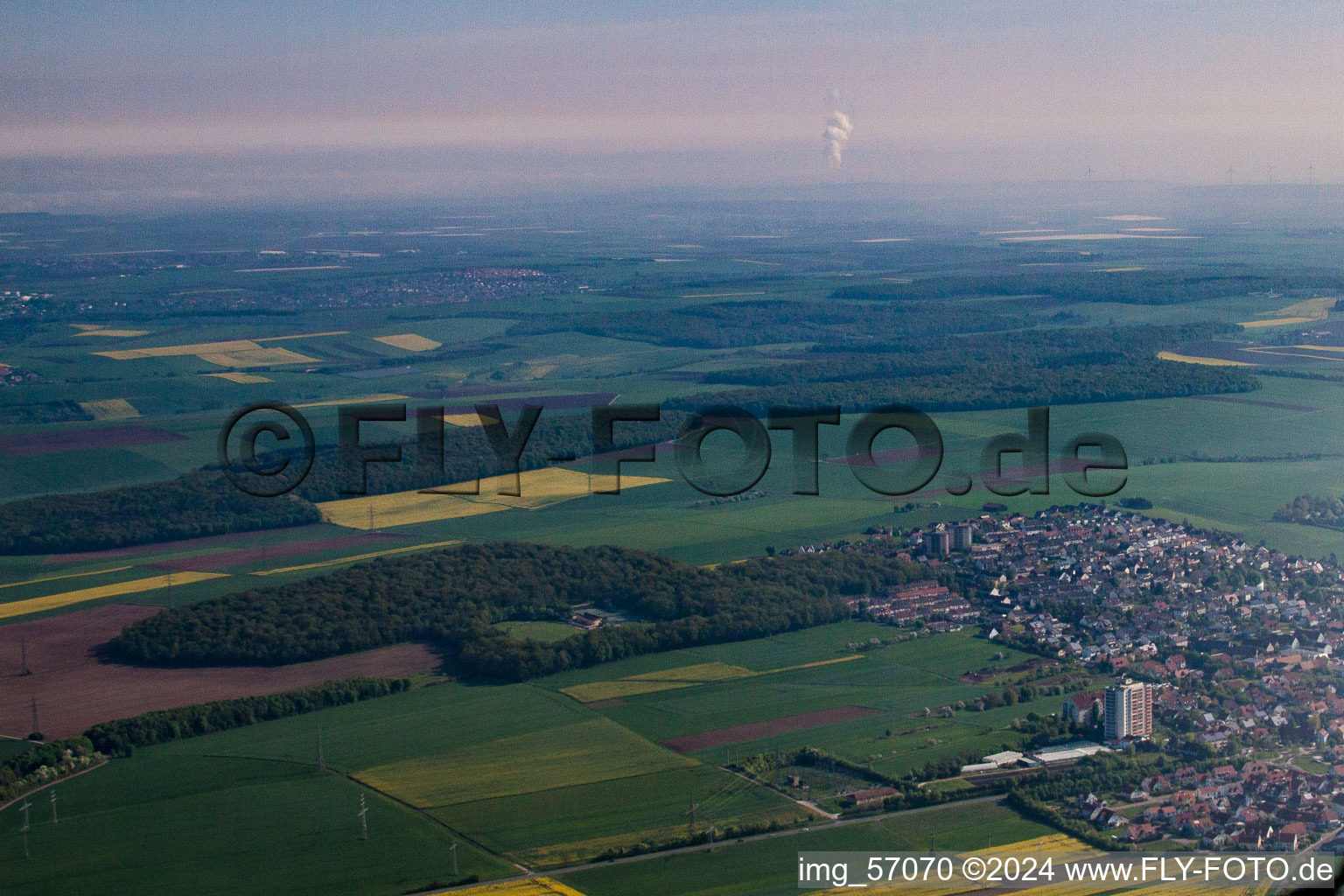 Wind vane from nuclear power plant Schweinfurt already in sight in Schweinfurt in the state Bavaria, Germany