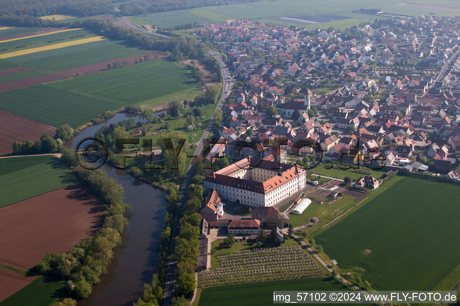 Complex of buildings of the monastery Maria help in Roethlein in the state Bavaria