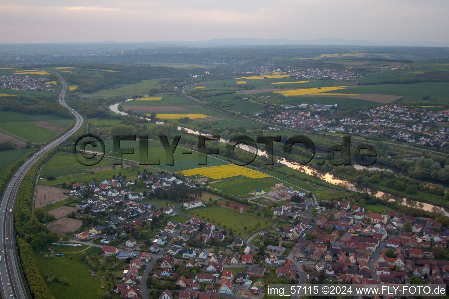 Aerial photograpy of Obereuerheim in the state Bavaria, Germany