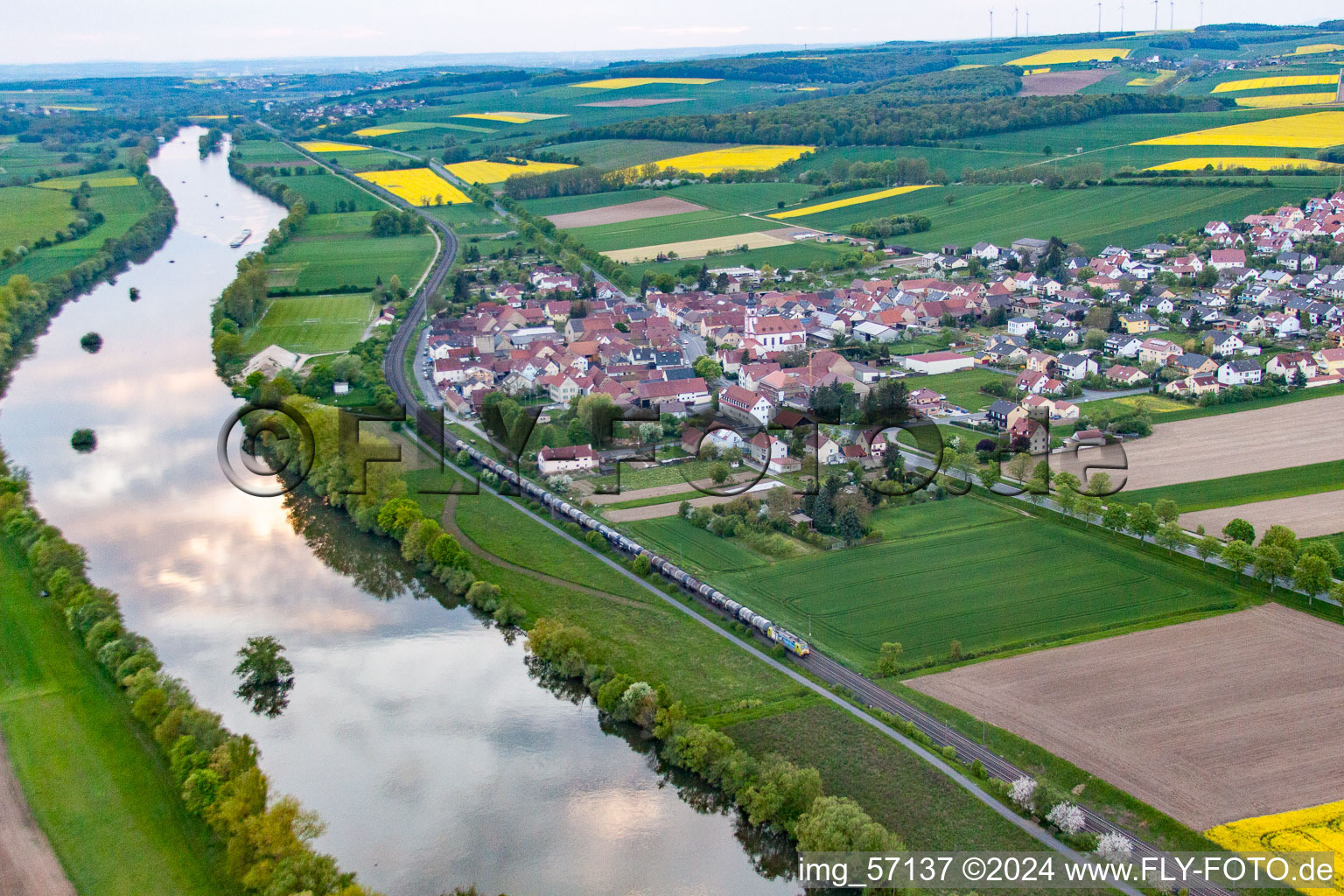 Place on the banks of the Main in the district Untertheres in Theres in the state Bavaria, Germany