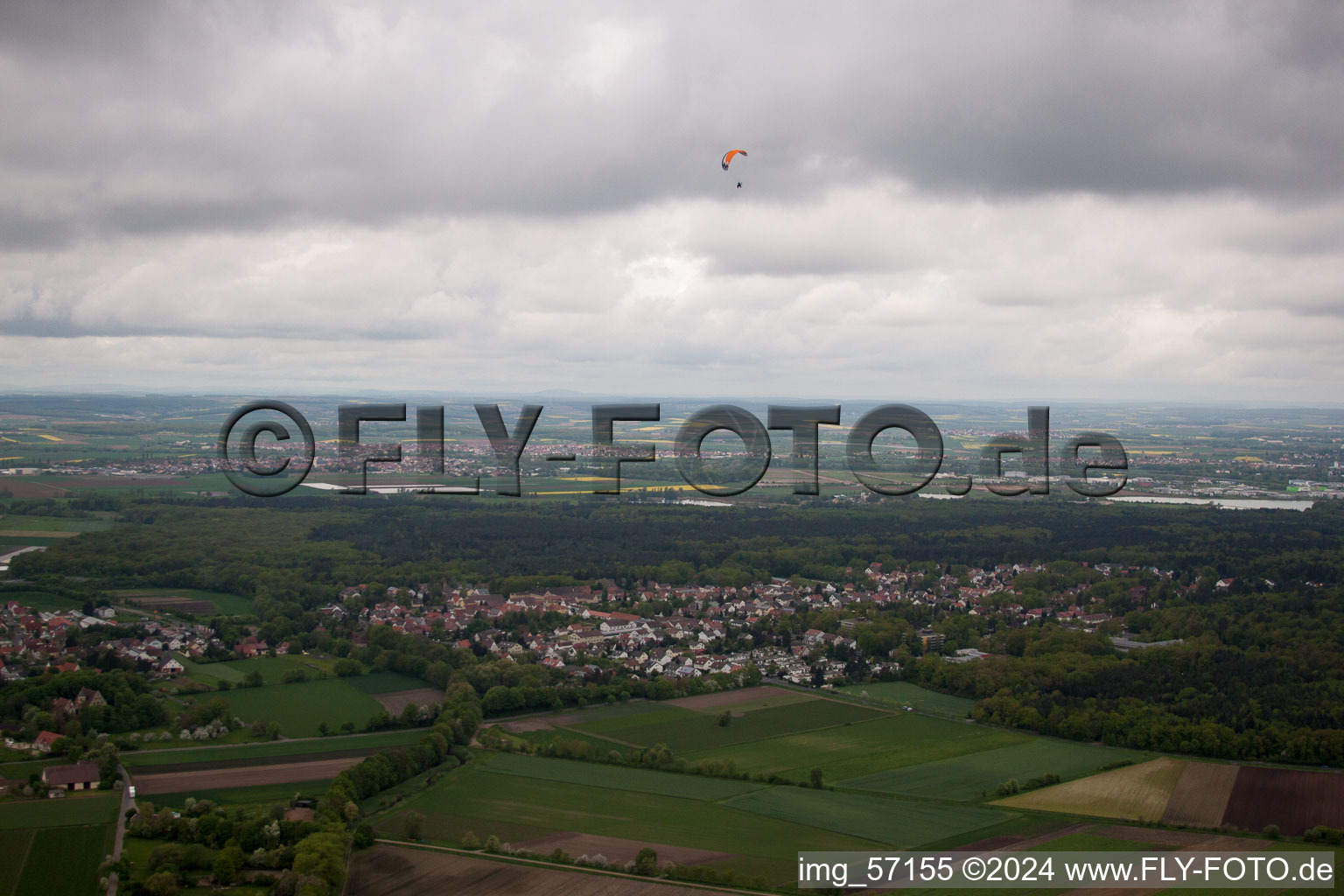 Schwebheim in the state Bavaria, Germany from the drone perspective