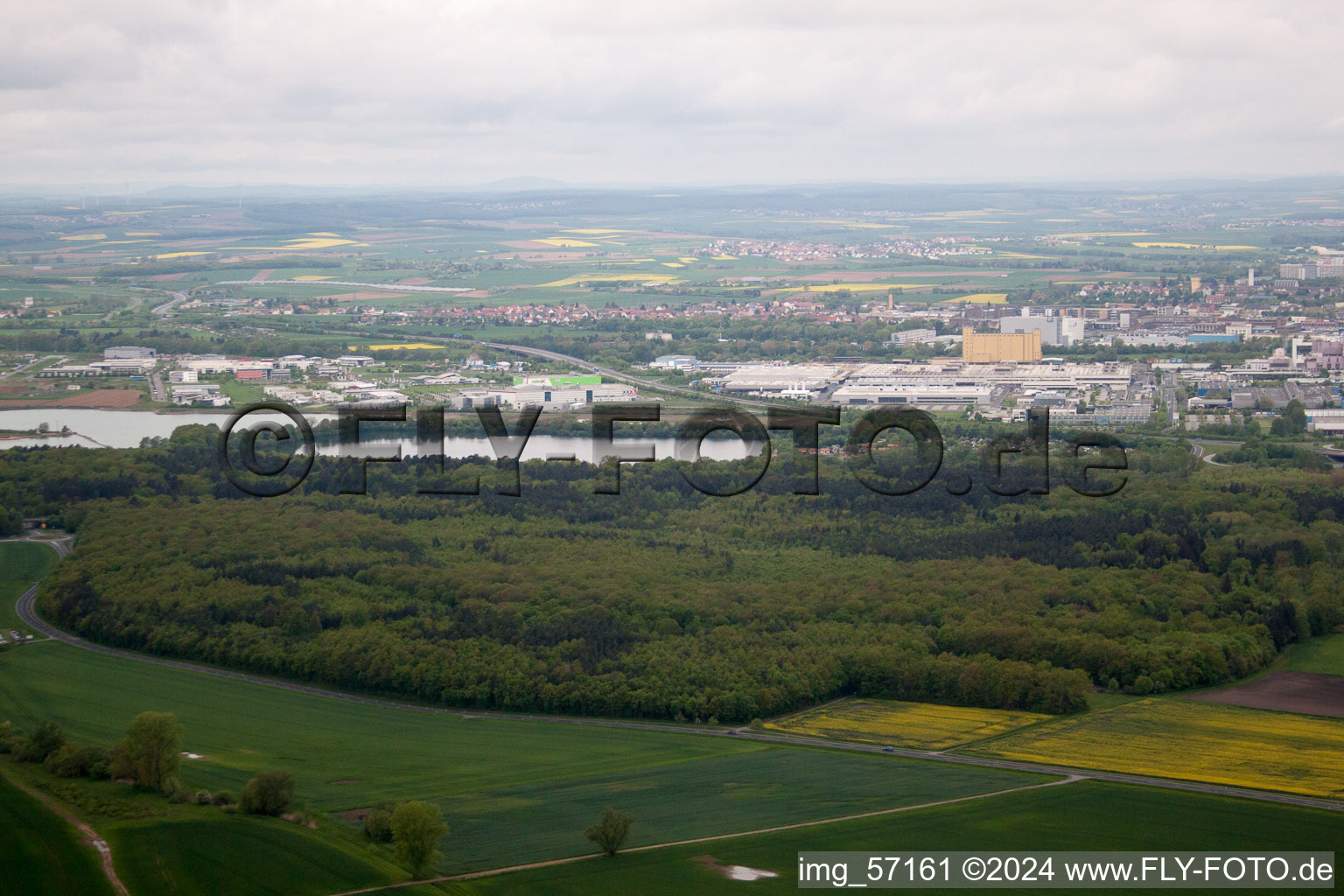 Schweinfurt in the state Bavaria, Germany from a drone