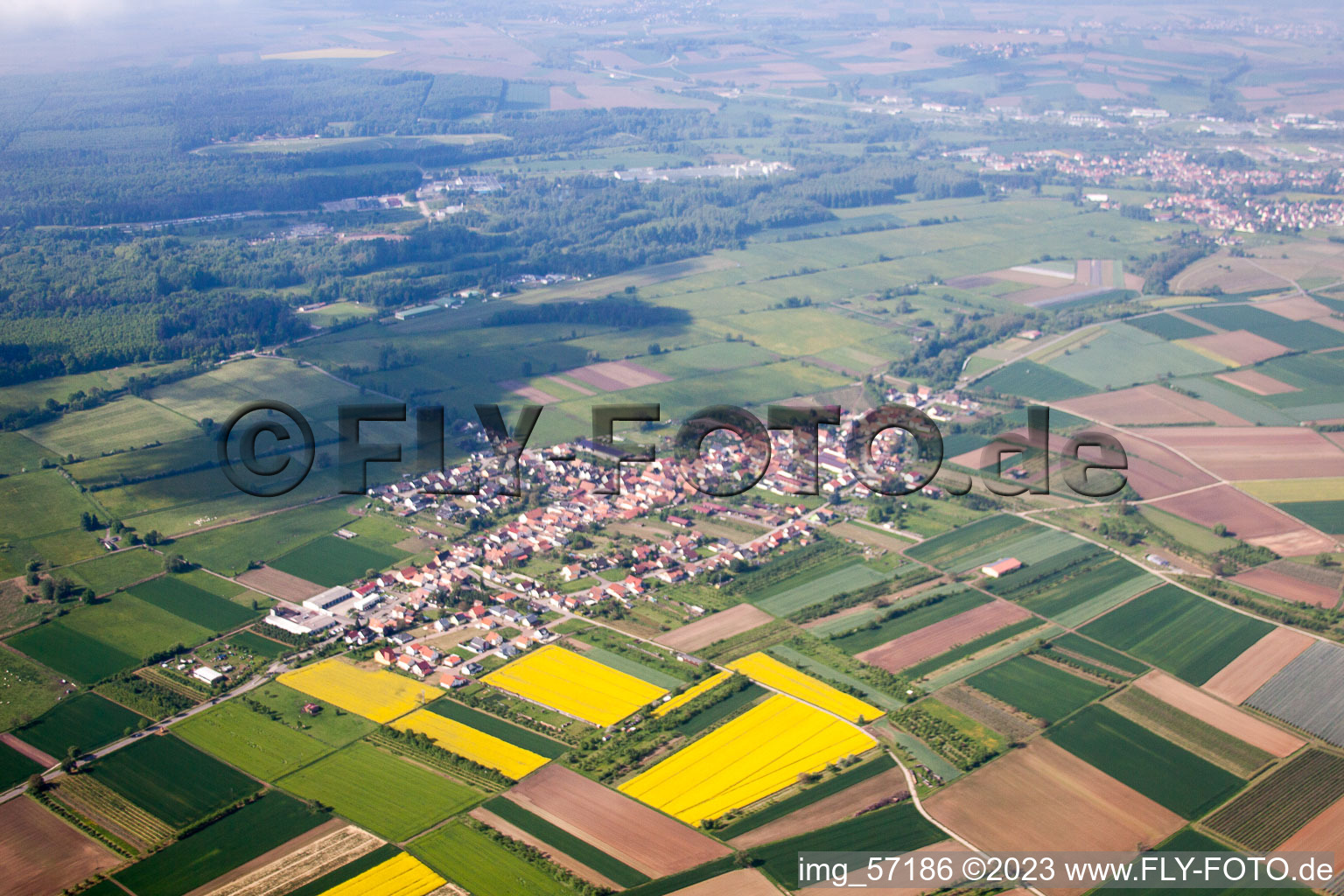 Schweighofen in the state Rhineland-Palatinate, Germany out of the air
