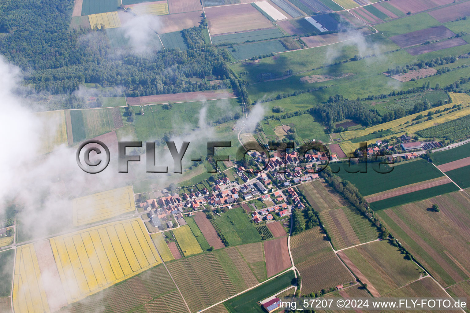 Hergersweiler in the state Rhineland-Palatinate, Germany seen from above