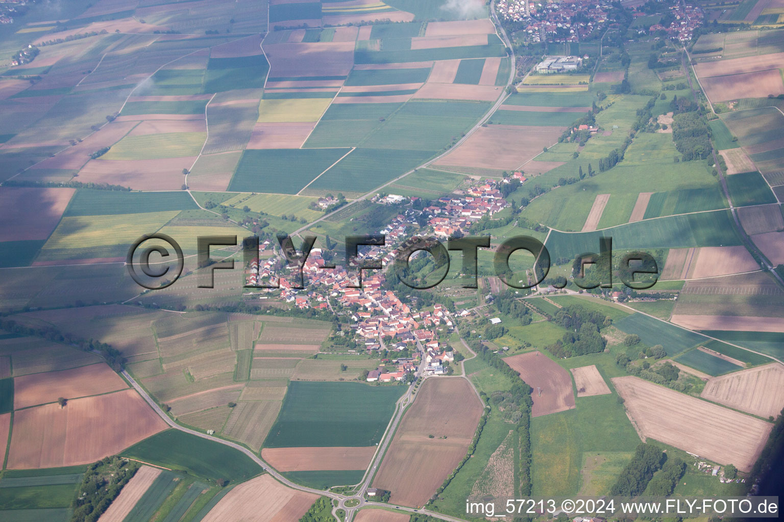 Oberhausen in the state Rhineland-Palatinate, Germany from a drone