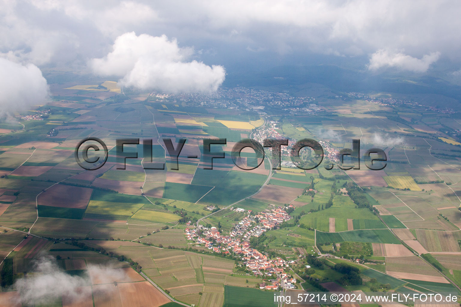 District Kapellen in Kapellen-Drusweiler in the state Rhineland-Palatinate, Germany from a drone