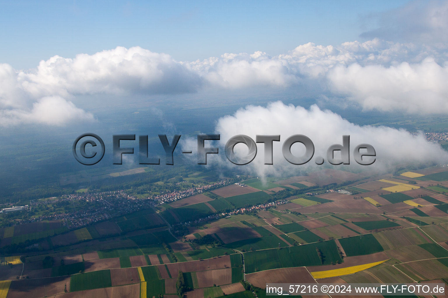 Drone image of District Schaidt in Wörth am Rhein in the state Rhineland-Palatinate, Germany