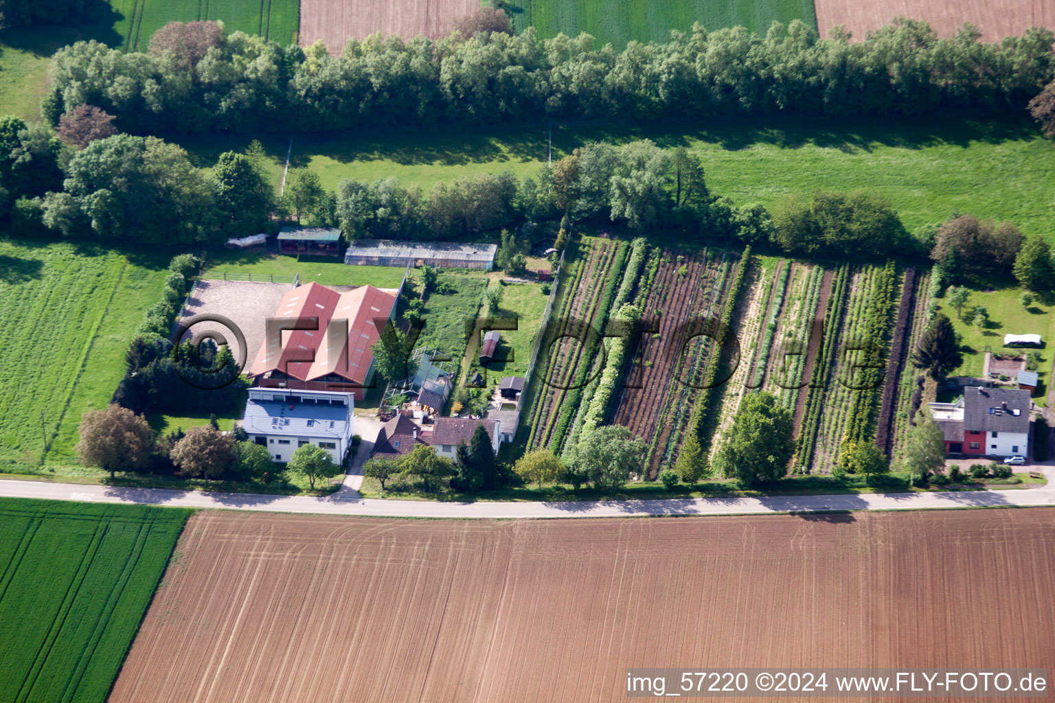 Vollmersweiler in the state Rhineland-Palatinate, Germany seen from above