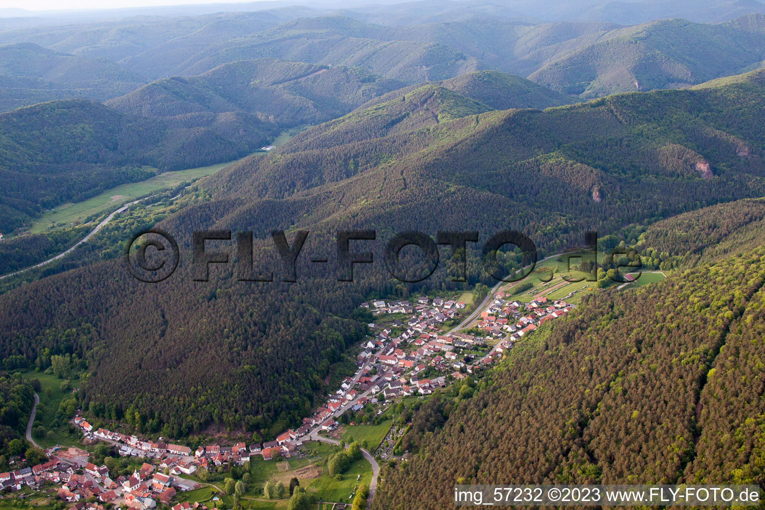 Spirkelbach in the state Rhineland-Palatinate, Germany viewn from the air
