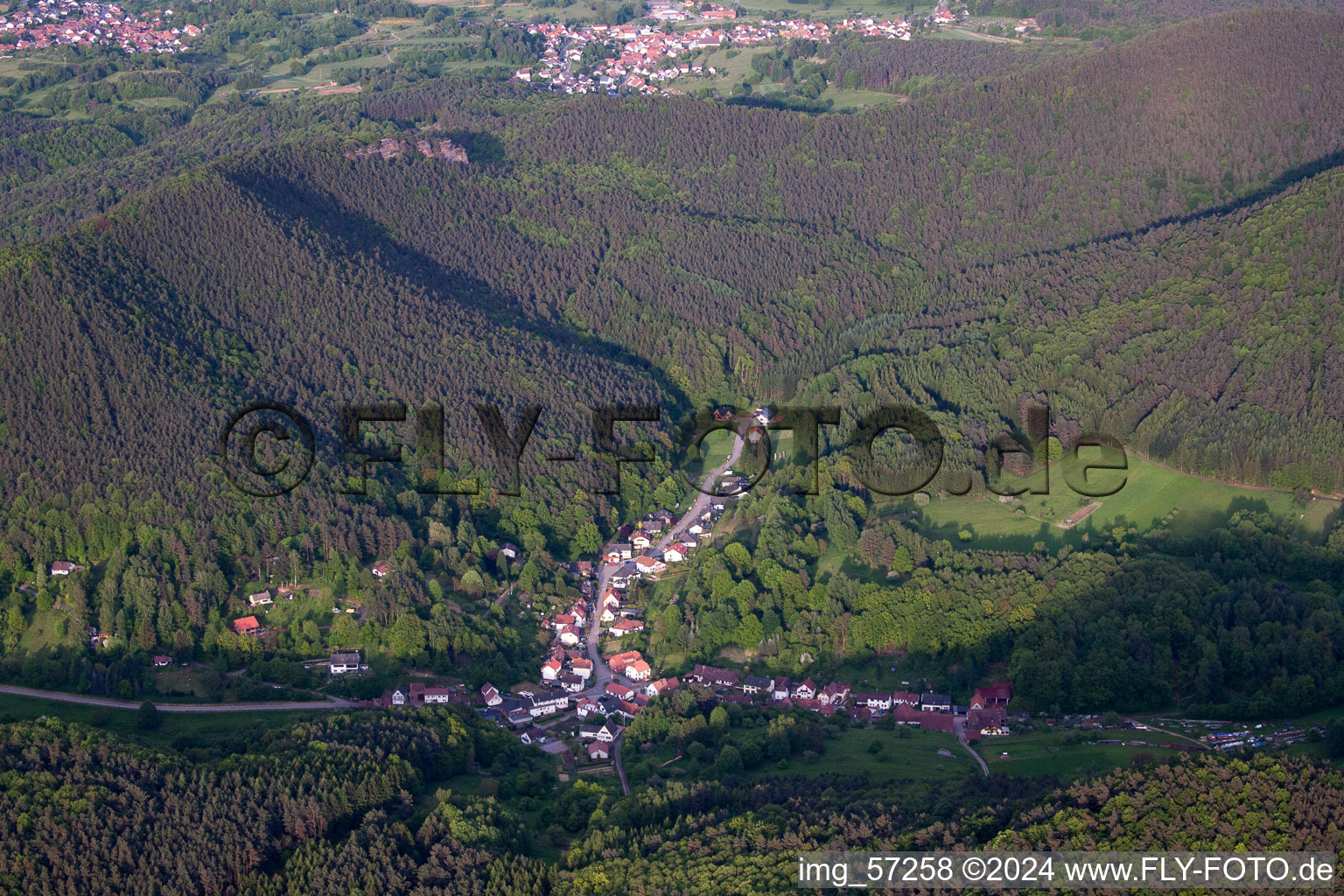 Dimbach in the state Rhineland-Palatinate, Germany viewn from the air