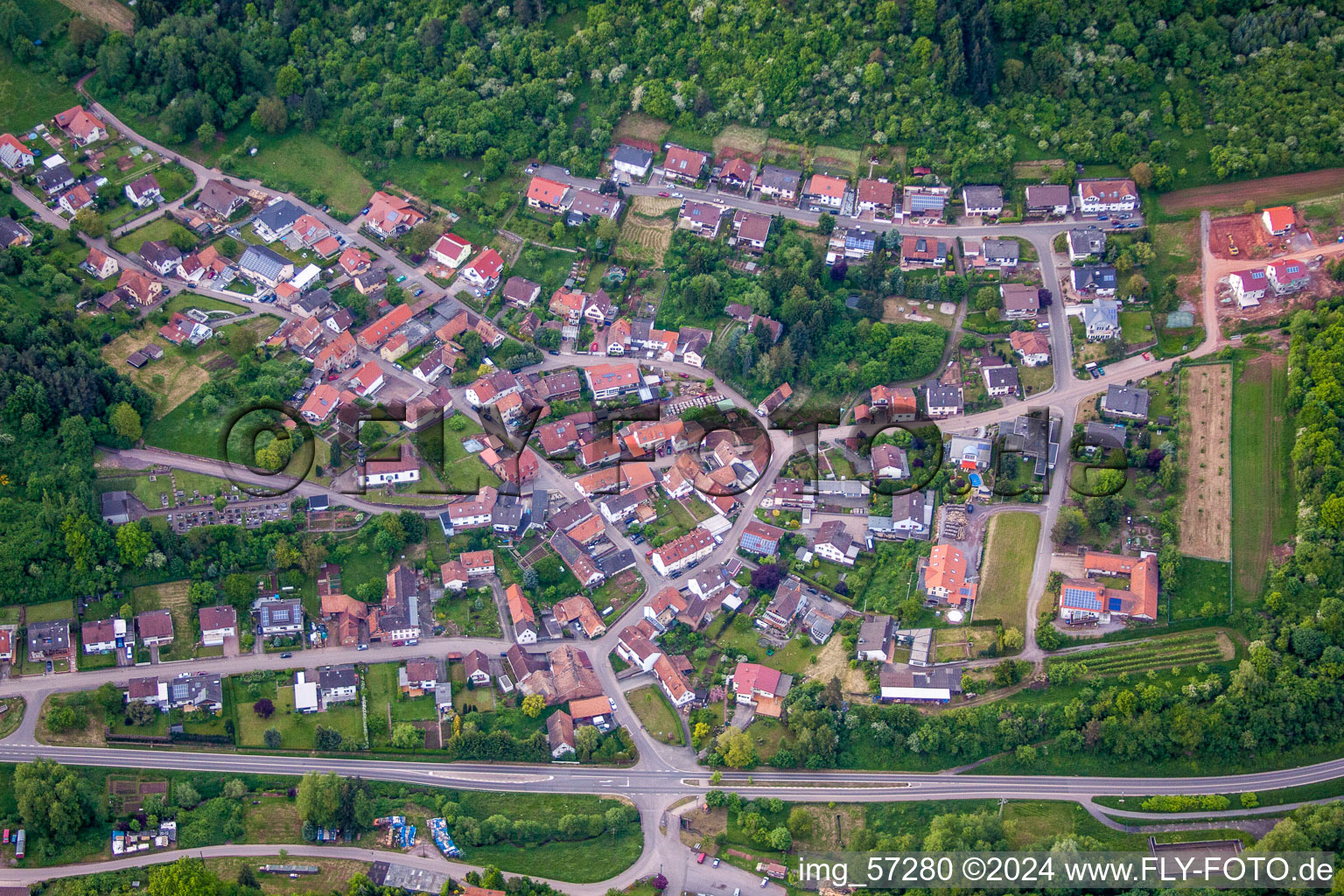 Village view in Waldhambach in the state Rhineland-Palatinate, Germany