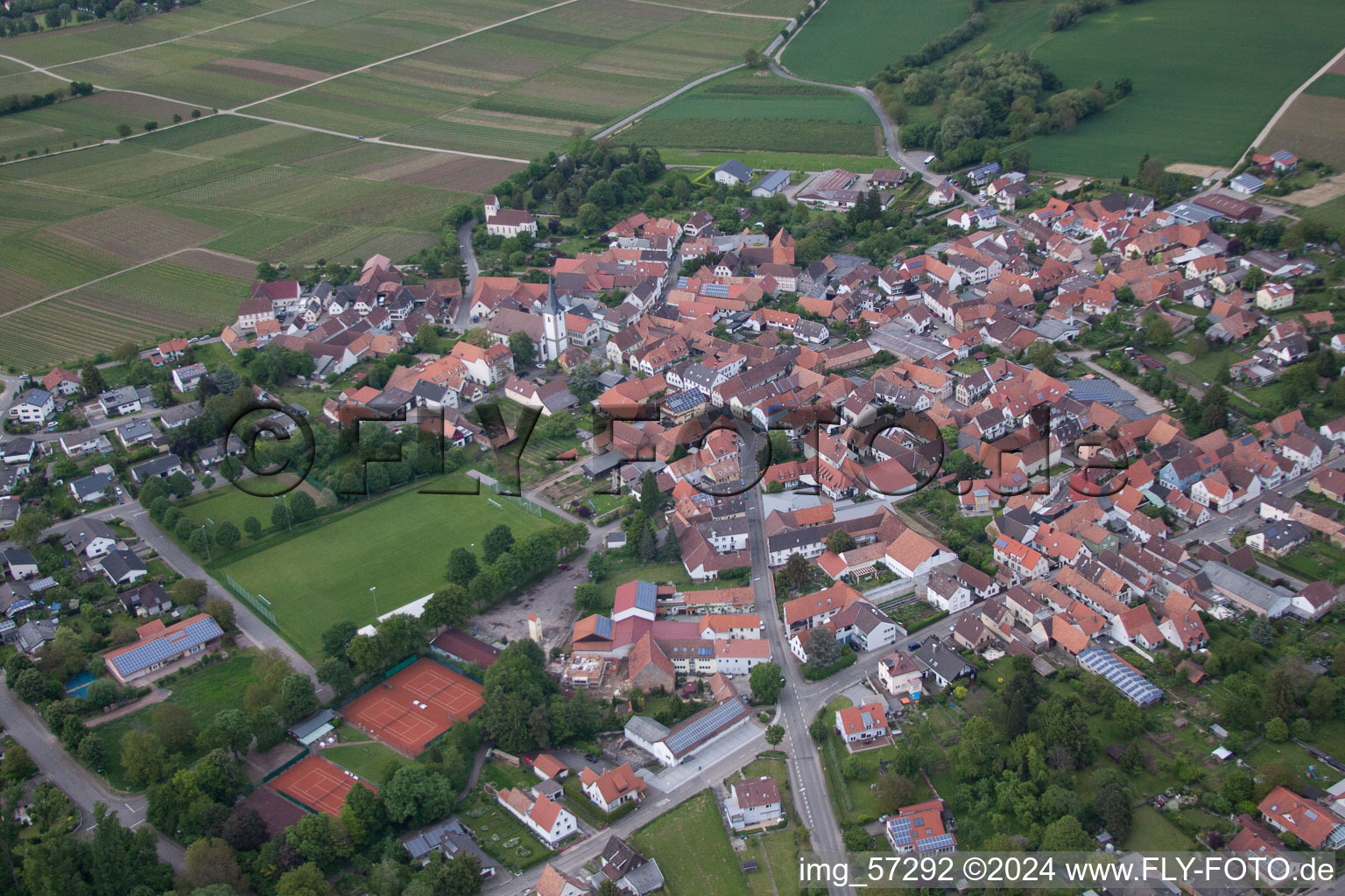 Bird's eye view of District Mörzheim in Landau in der Pfalz in the state Rhineland-Palatinate, Germany