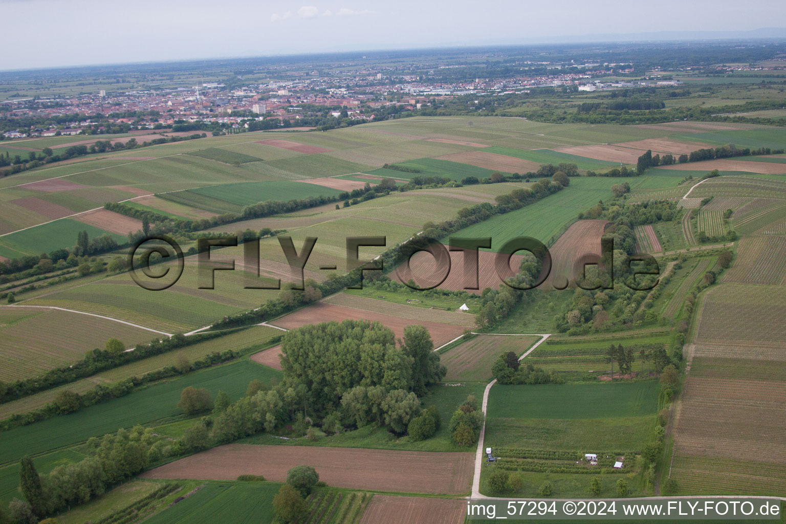 District Mörzheim in Landau in der Pfalz in the state Rhineland-Palatinate, Germany viewn from the air