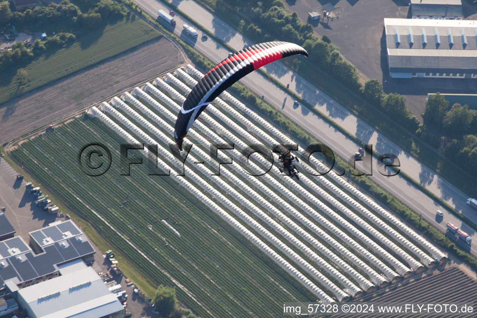 Over the A5 in Bietigheim in the state Baden-Wuerttemberg, Germany