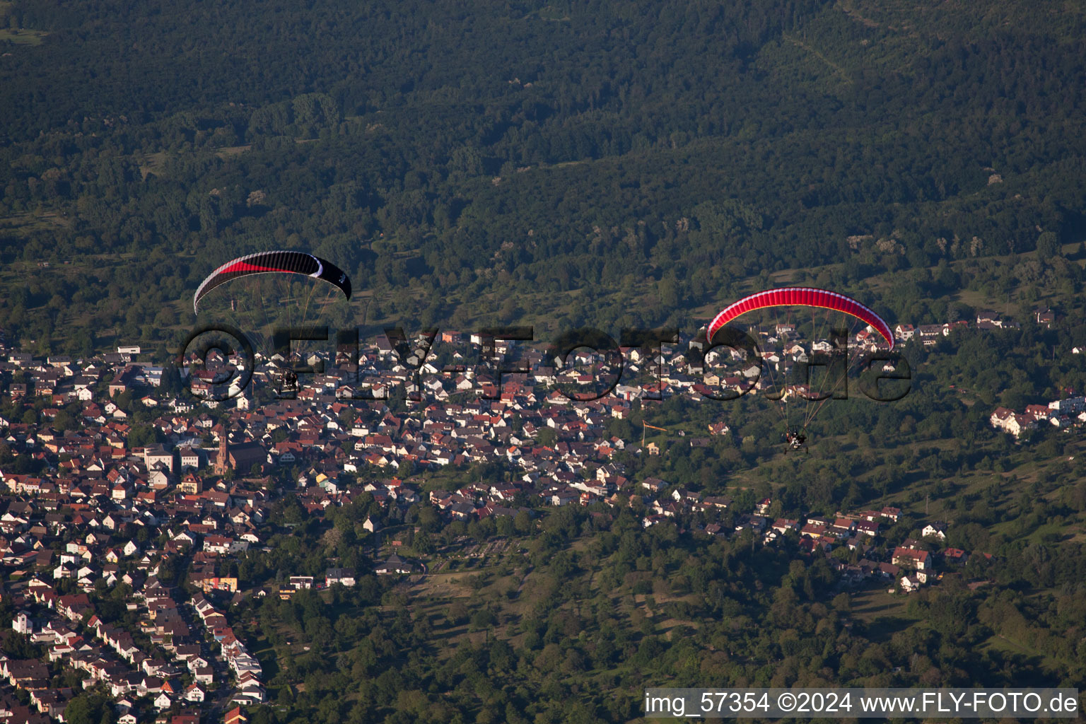 Aerial photograpy of Muggensturm in the state Baden-Wuerttemberg, Germany