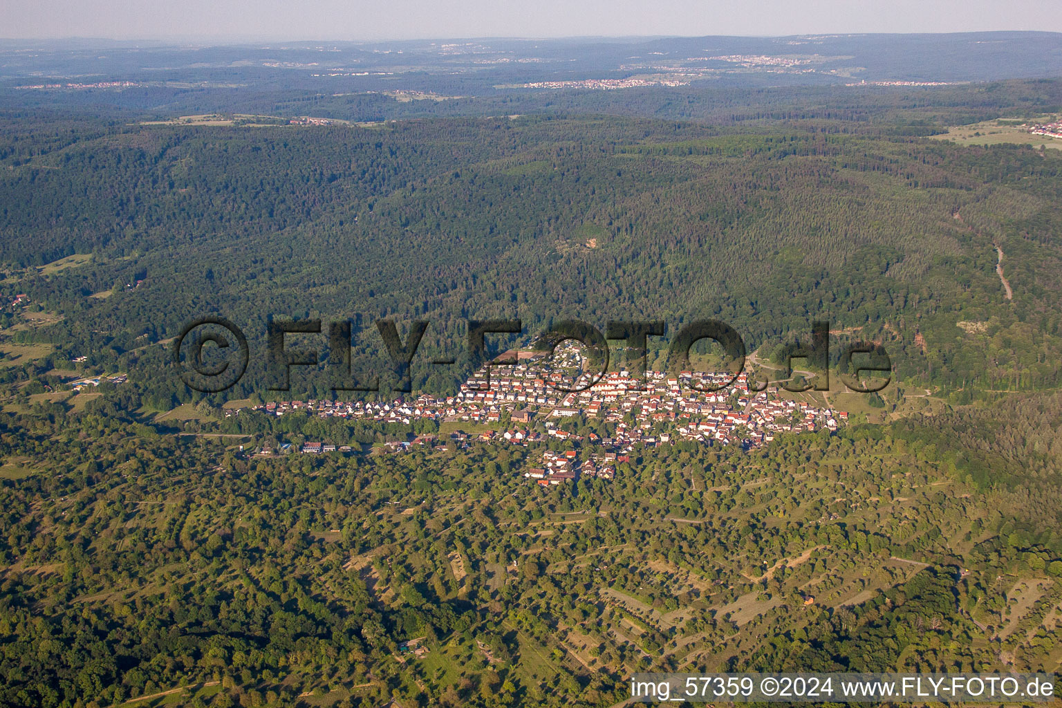 Village view in the district Waldprechtsweier in Malsch in the state Baden-Wuerttemberg, Germany