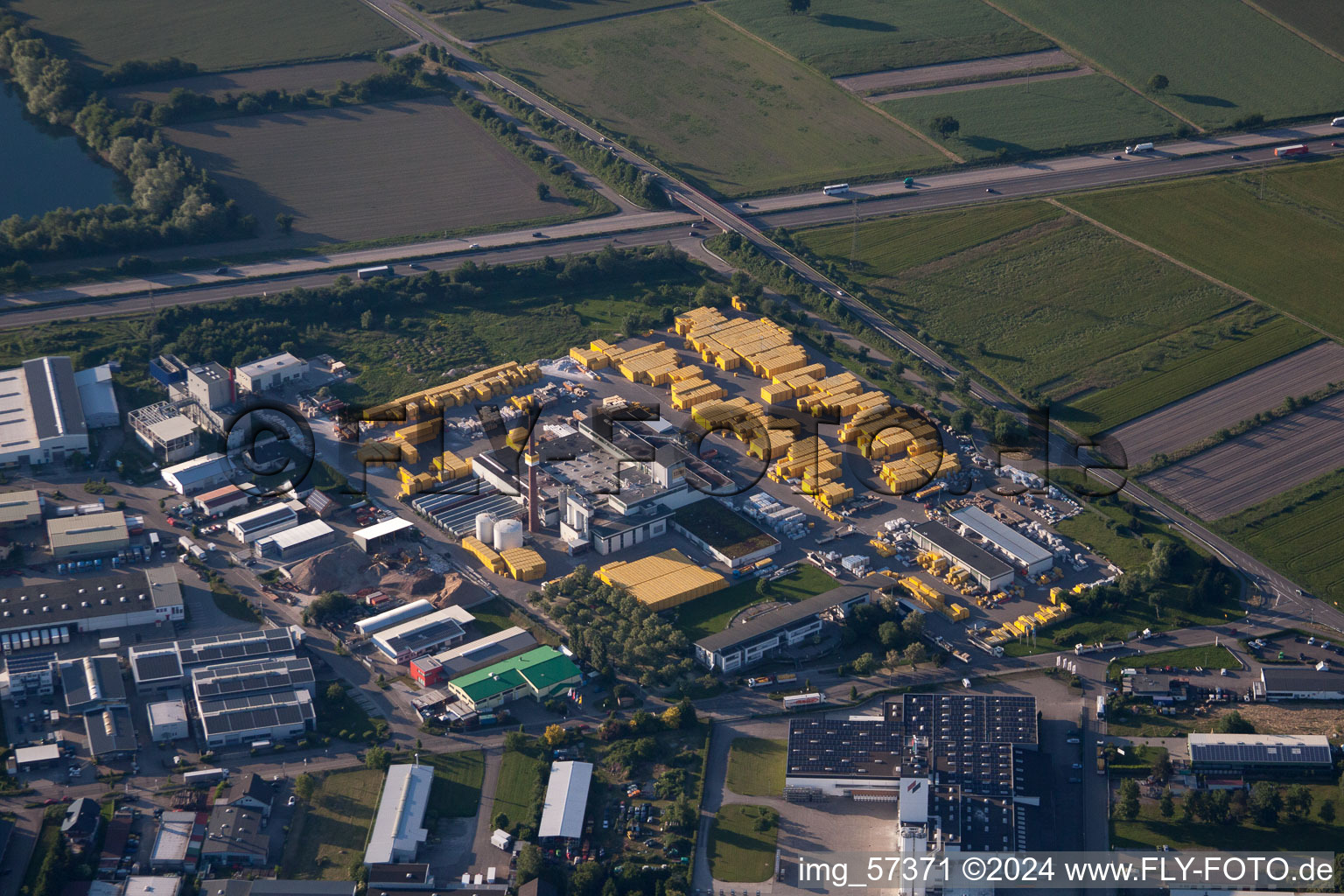 Aerial view of Ytong factory in Malsch in the state Baden-Wuerttemberg, Germany