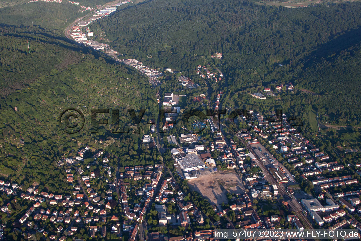 Drone image of Ettlingen in the state Baden-Wuerttemberg, Germany
