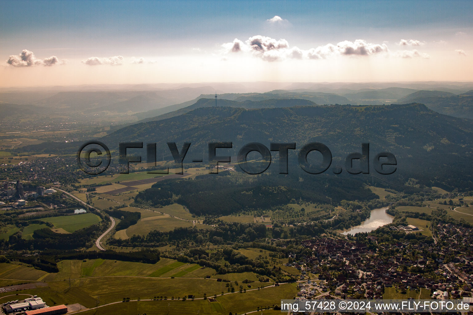 Aerial view of Schoemberg, Zollernalbkreis in Zollernalbkreis in the state Baden-Wuerttemberg, Germany