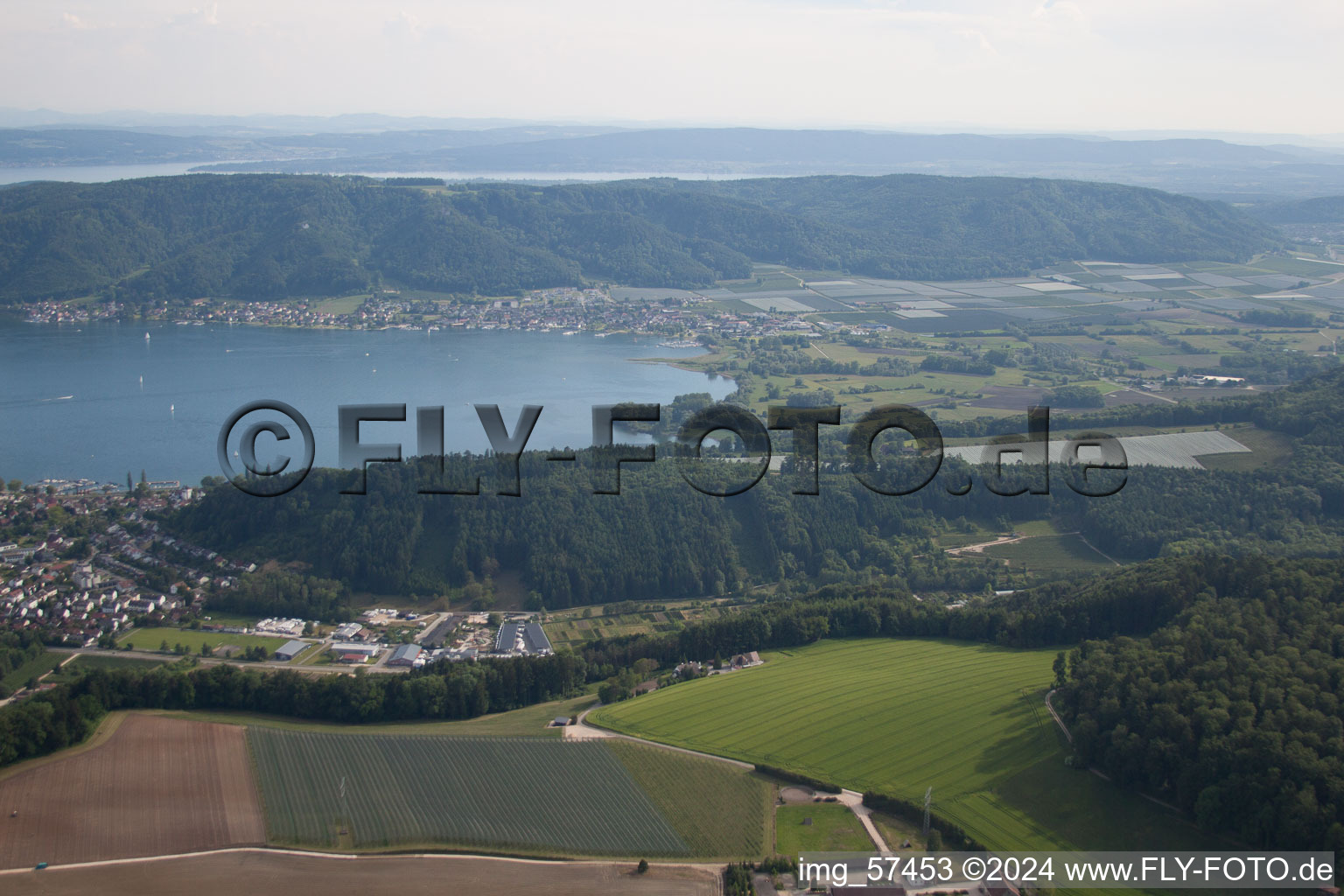 Oblique view of District Ludwigshafen in Bodman-Ludwigshafen in the state Baden-Wuerttemberg, Germany