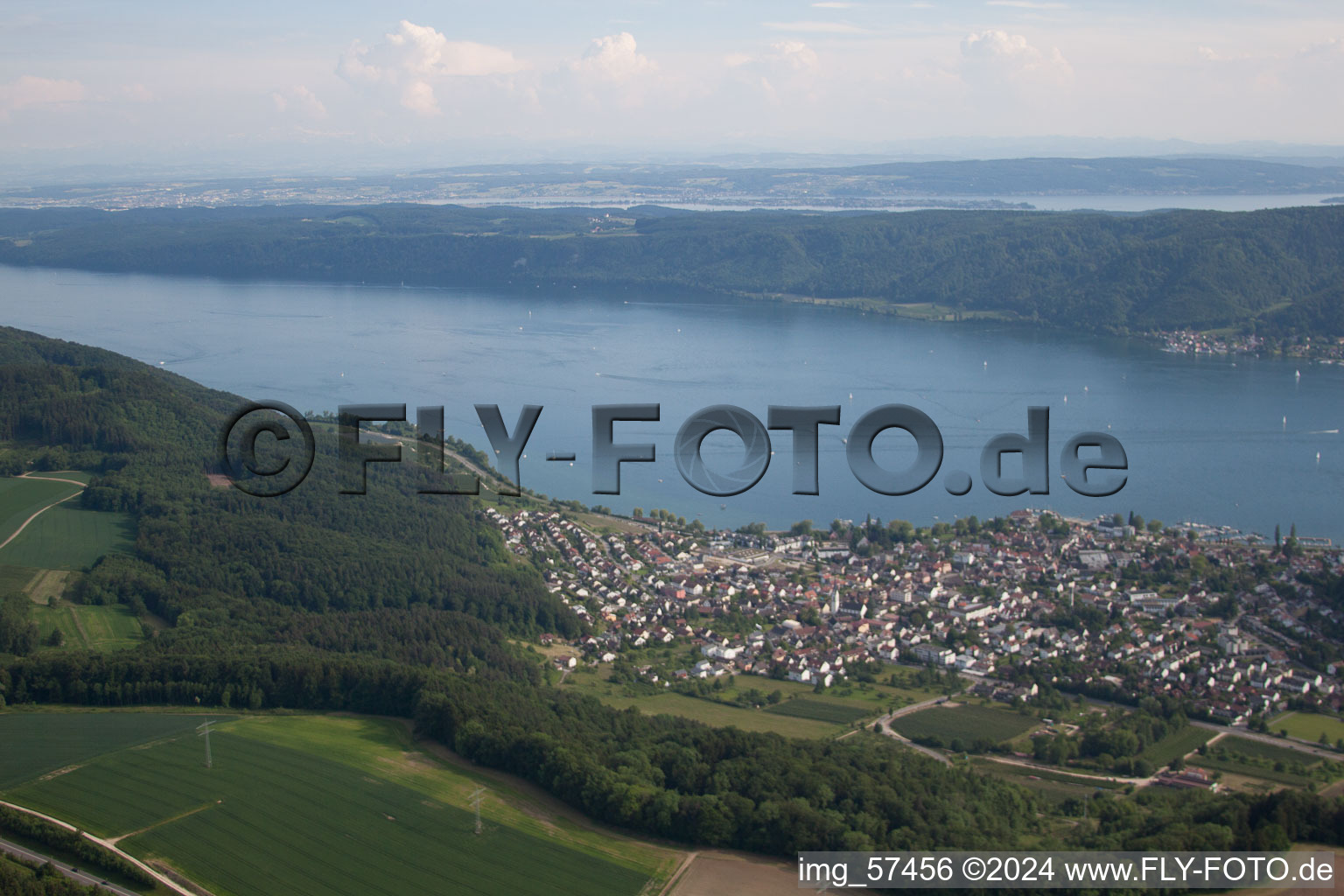 District Ludwigshafen in Bodman-Ludwigshafen in the state Baden-Wuerttemberg, Germany seen from above