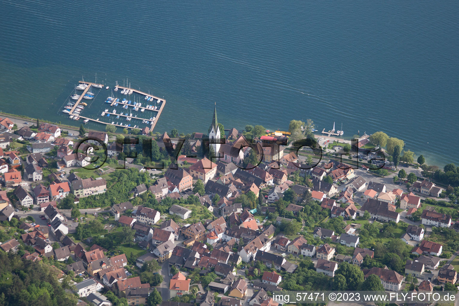 Sipplingen in the state Baden-Wuerttemberg, Germany viewn from the air