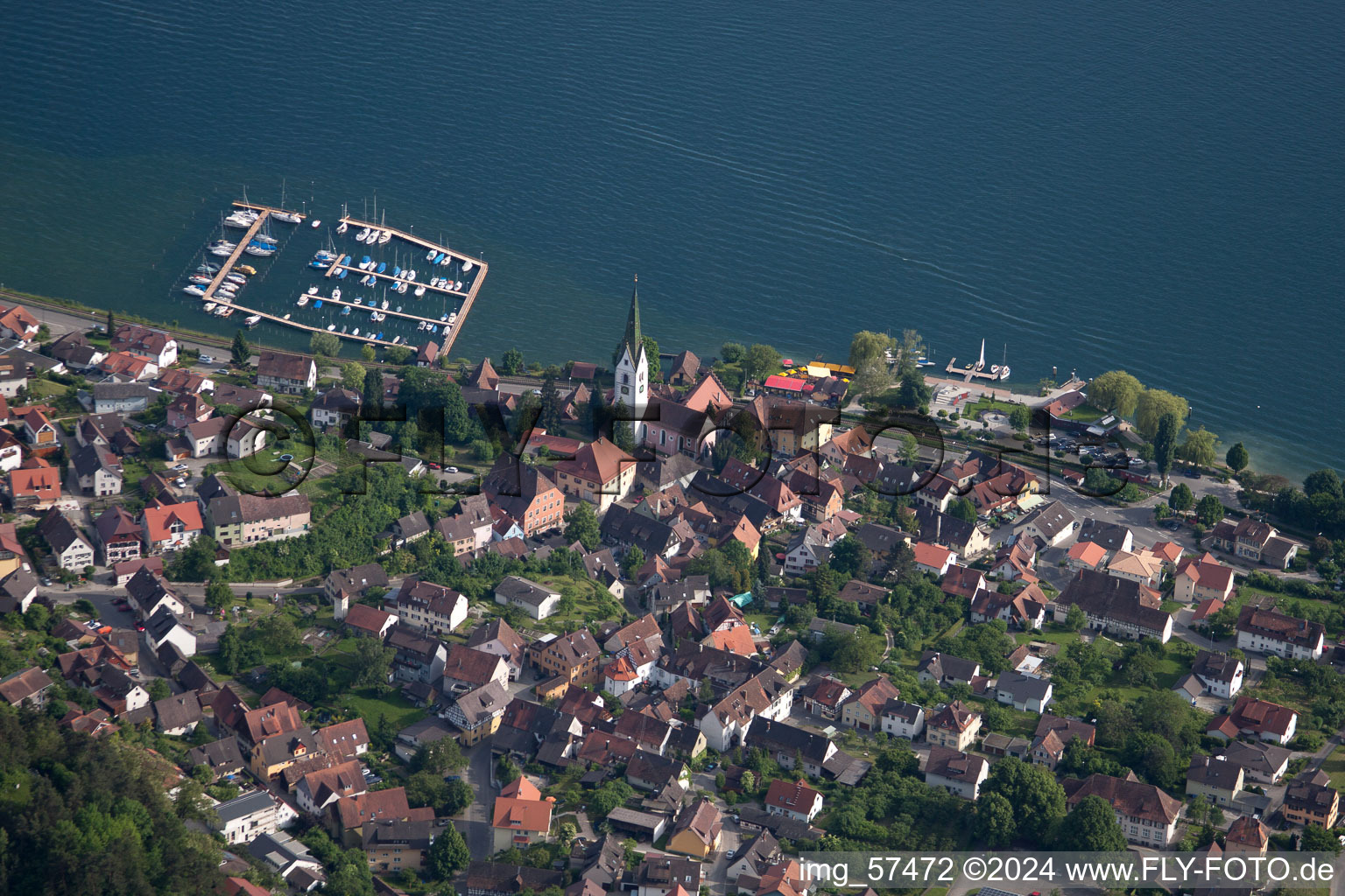 Village on the banks of the area Obersee - Bodensee in the district Bodman in Sipplingen in the state Baden-Wurttemberg