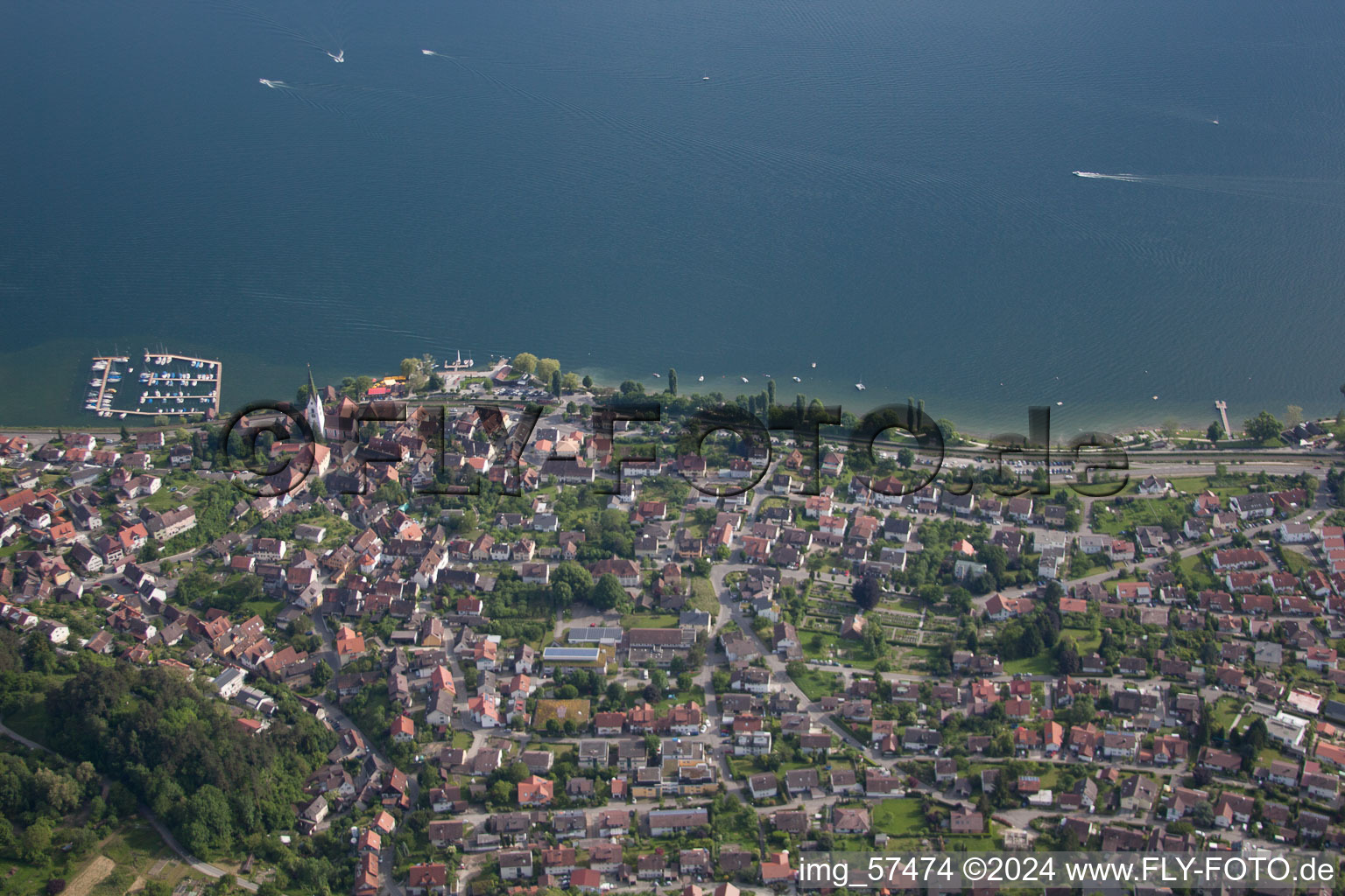 Drone image of Sipplingen in the state Baden-Wuerttemberg, Germany