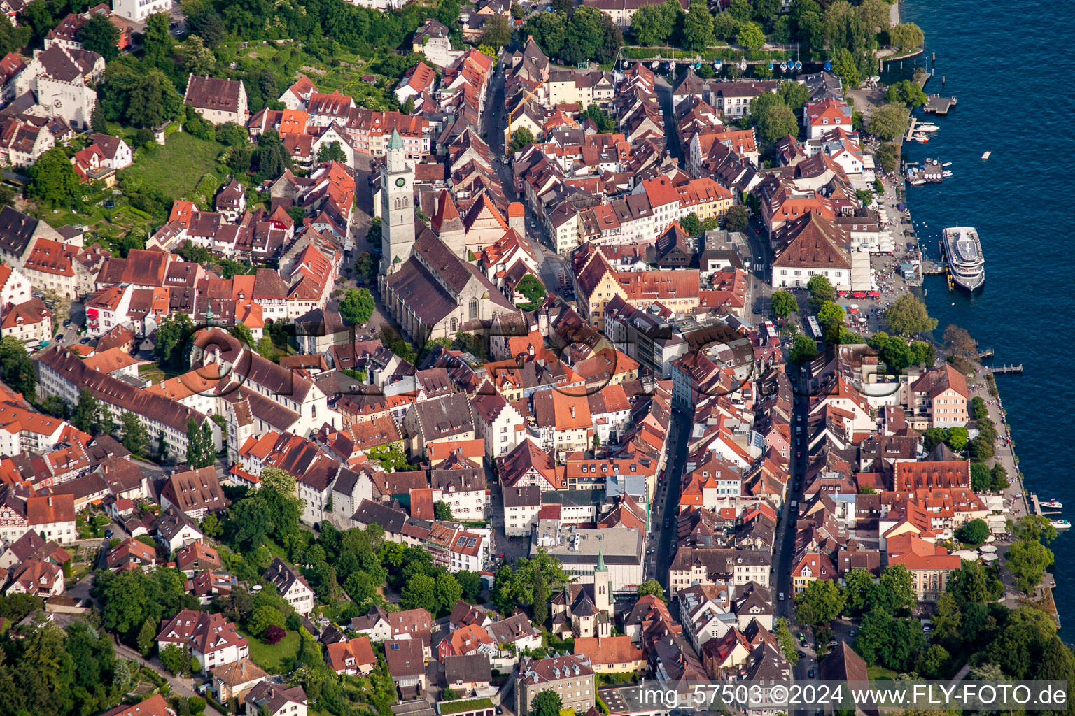 Überlingen in the state Baden-Wuerttemberg, Germany from above