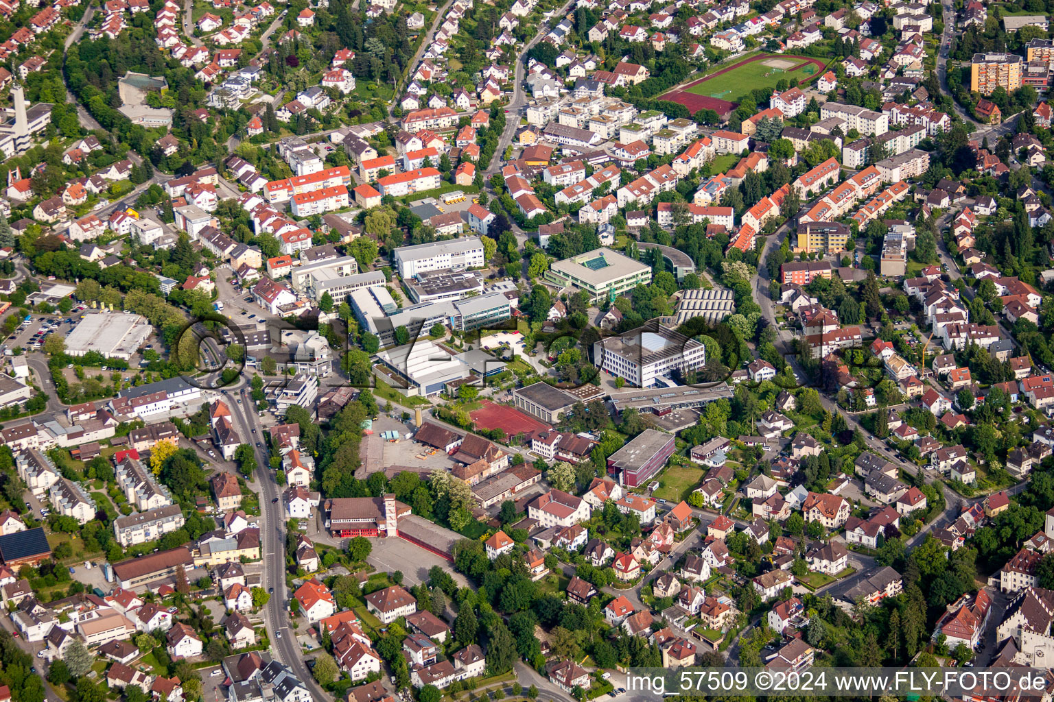 Überlingen in the state Baden-Wuerttemberg, Germany viewn from the air