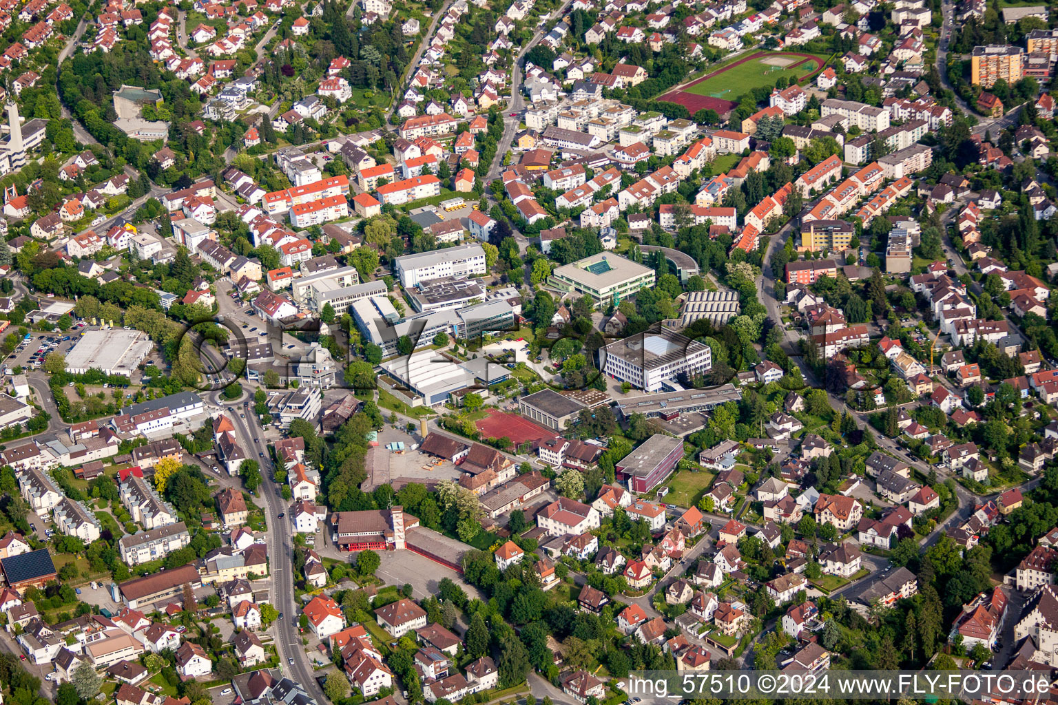 Drone recording of Überlingen in the state Baden-Wuerttemberg, Germany