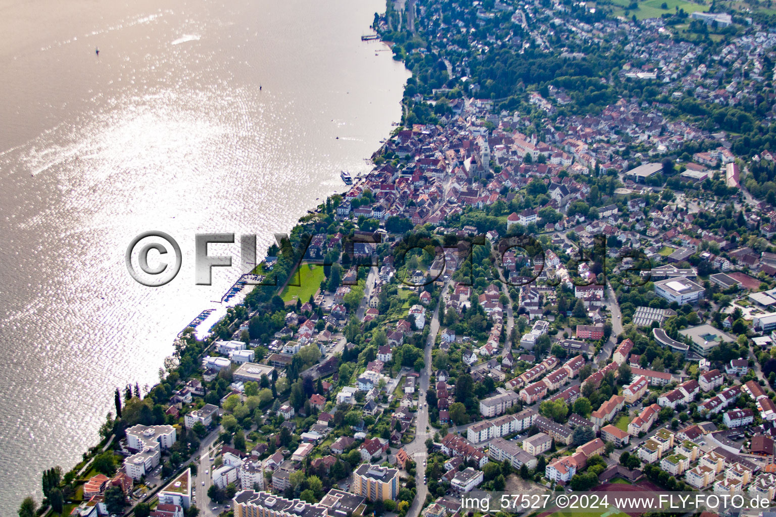 Aerial photograpy of Überlingen in the state Baden-Wuerttemberg, Germany