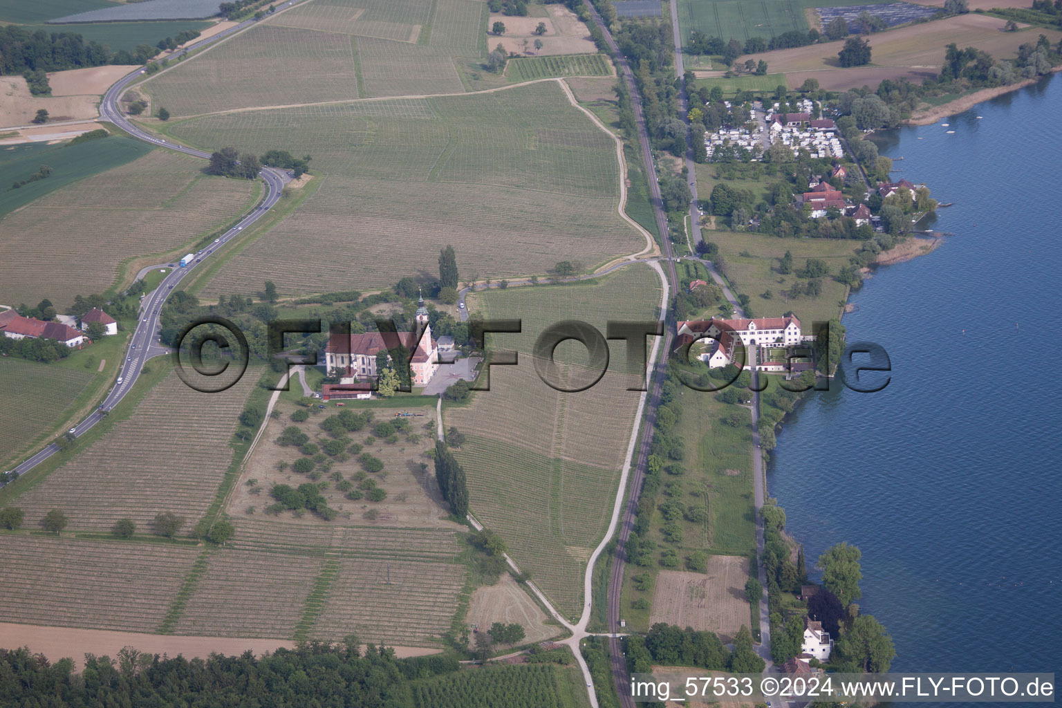 Castle of Schloss Bodensee-Schloss Maurach in Uhldingen-Muehlhofen in the state Baden-Wurttemberg