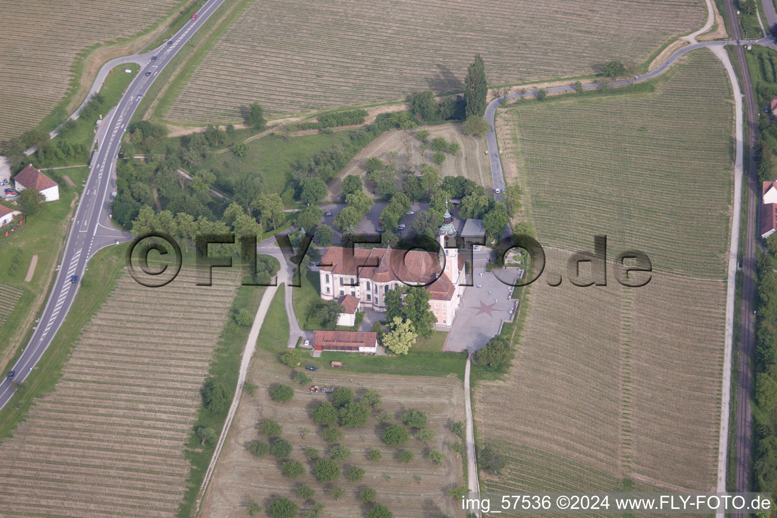 Aerial photograpy of Castle of Schloss Bodensee-Schloss Maurach in Uhldingen-Muehlhofen in the state Baden-Wurttemberg