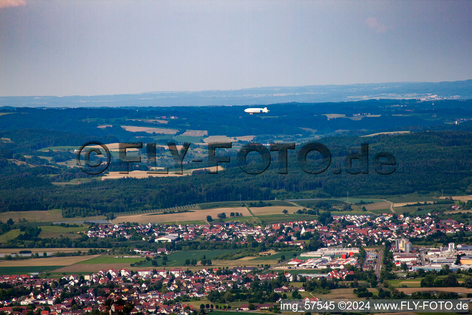 With Zeppelin NT in Salem in the state Baden-Wuerttemberg, Germany