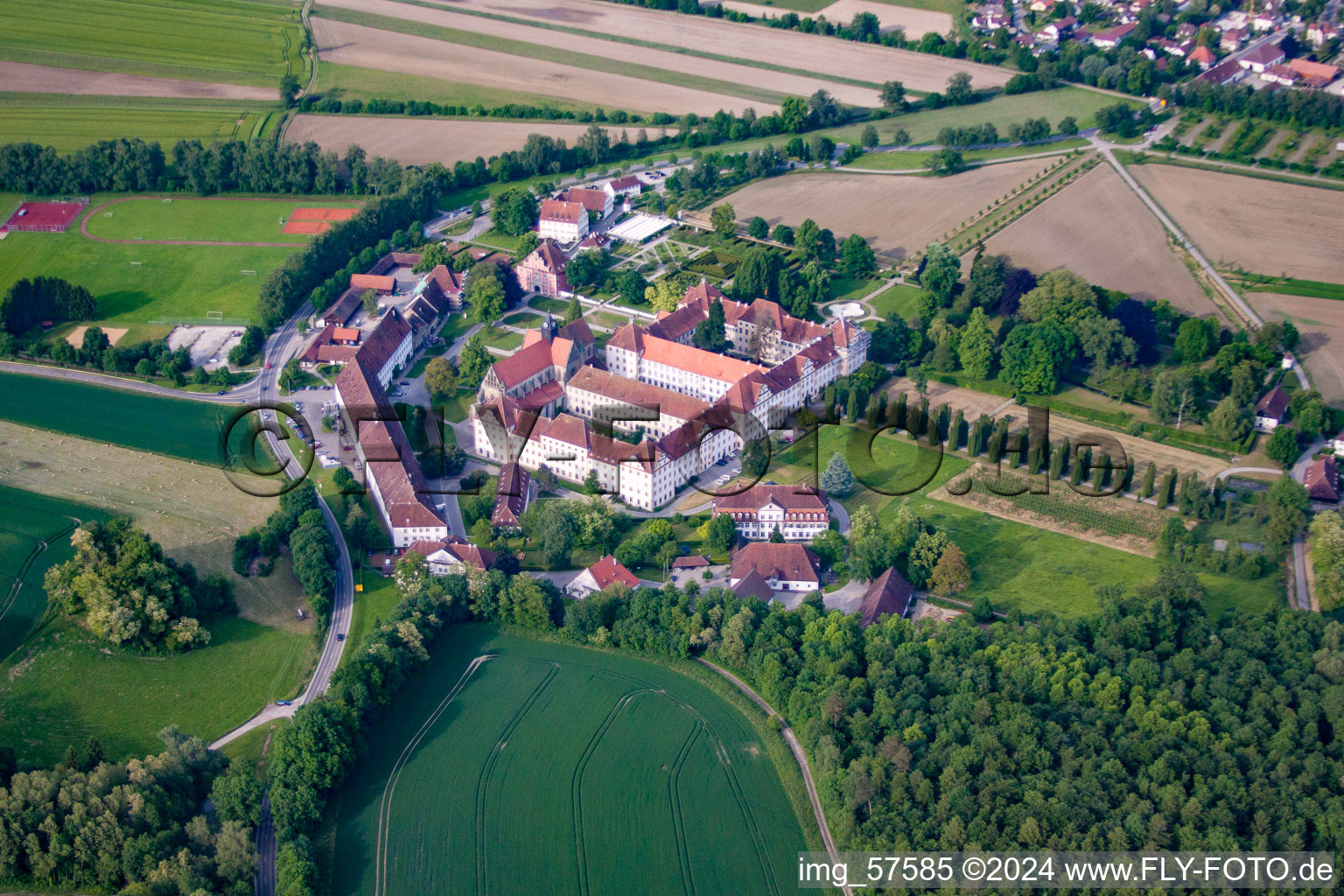 Aerial view of Salem in the state Baden-Wuerttemberg, Germany