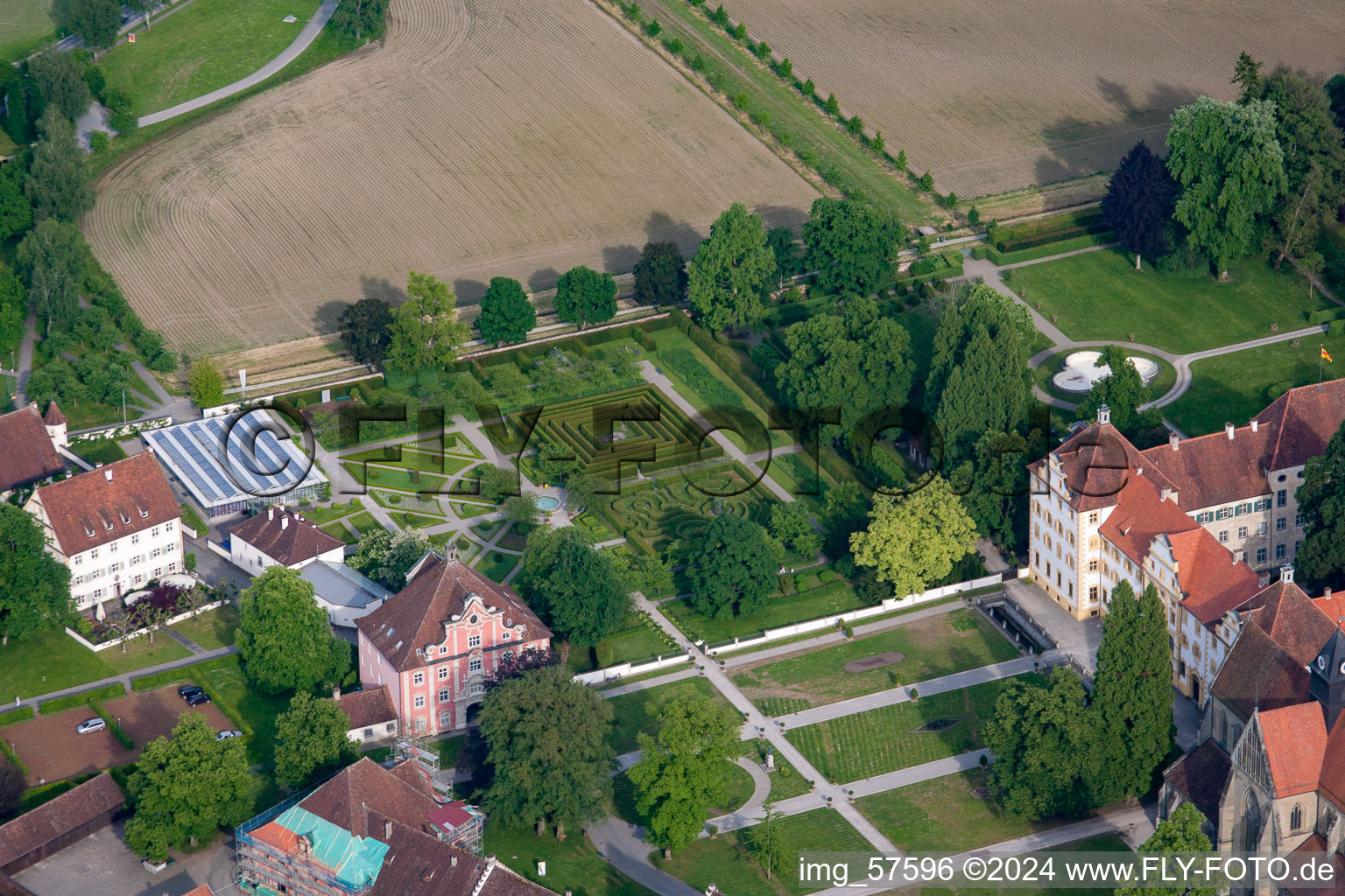 Oblique view of Salem in the state Baden-Wuerttemberg, Germany