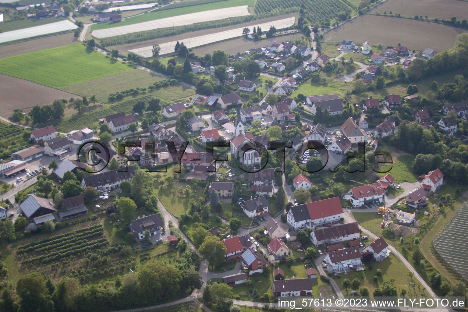 Aerial photograpy of Lippertsreute in the state Baden-Wuerttemberg, Germany