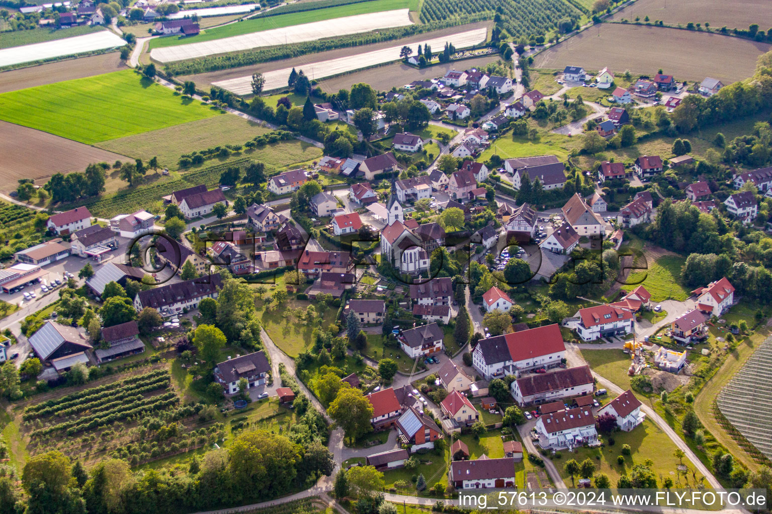 Aerial photograpy of Lippertsreute in the state Baden-Wuerttemberg, Germany