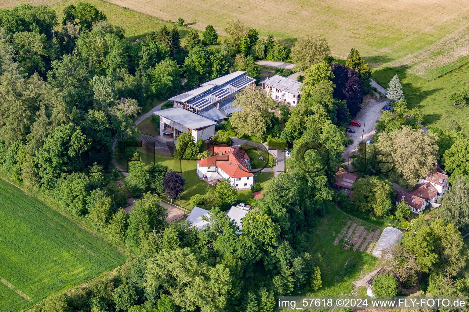 School building of the Camphill School community Bruckfelden in the district Bruckfelden in Frickingen in the state Baden-Wurttemberg, Germany